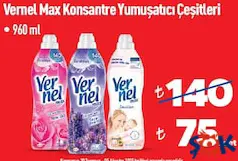 VERNEL MAX KONSANTRE YUMUŞATICI ÇEŞİTLERİ 960 ML